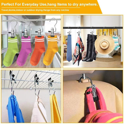 Laundry Hook Boot Hanging Hold Clips Pack of 10