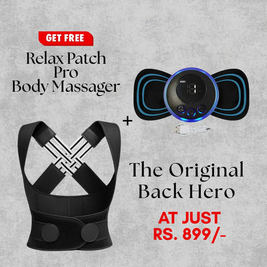 Back Hero Posture Corrector + Free Relax Patch Pro Body Massager | Combo Offer