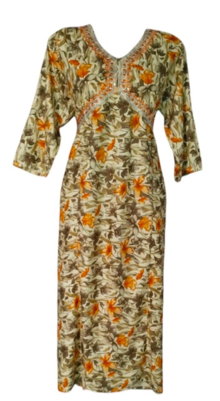 Maverick Yellow Multiple Floral Anarkali kurti